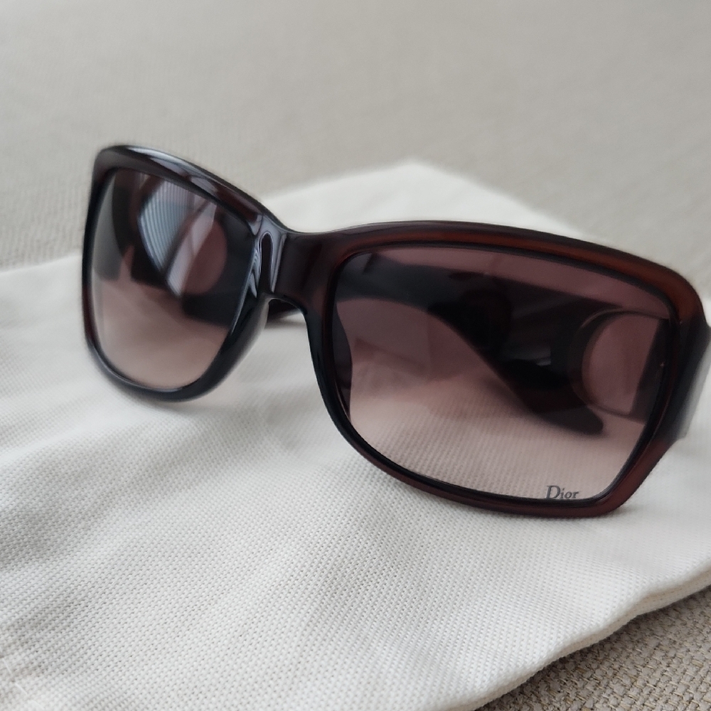 Dior Brown Sunglasses with Classic Rectangular Frame